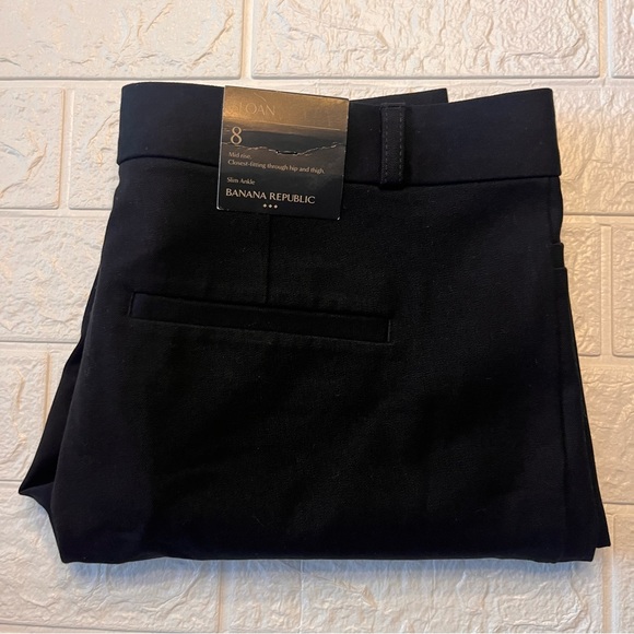 NEW Banana Republic Black Dress Pants Sloan mid rise slim ankle size 8 - Picture 12 of 12